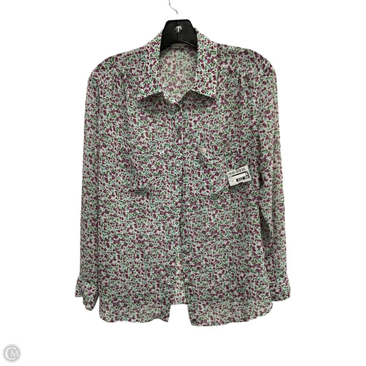 Top Long Sleeve By Guess In Floral Print, Size: Xs