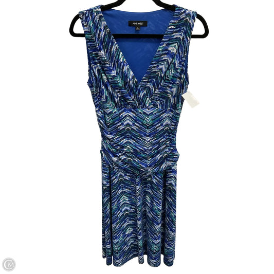 Dress Casual Midi By Nine West In Blue & Green, Size: S