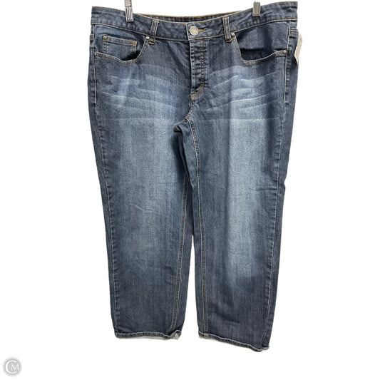 Jeans Cropped By Eddie Bauer In Blue Denim, Size: 12