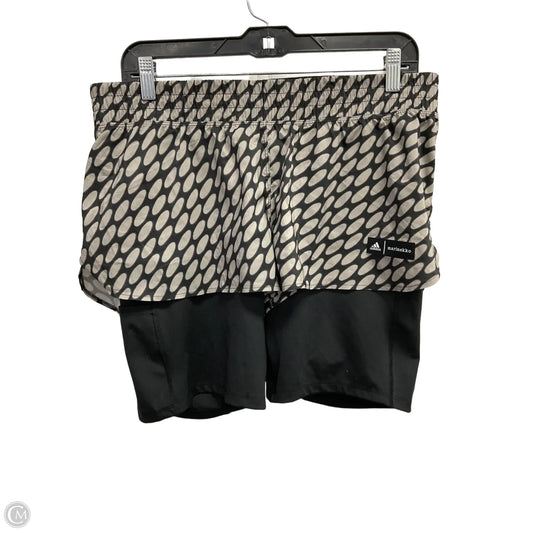 Athletic Shorts By Adidas In Black & Tan, Size: L