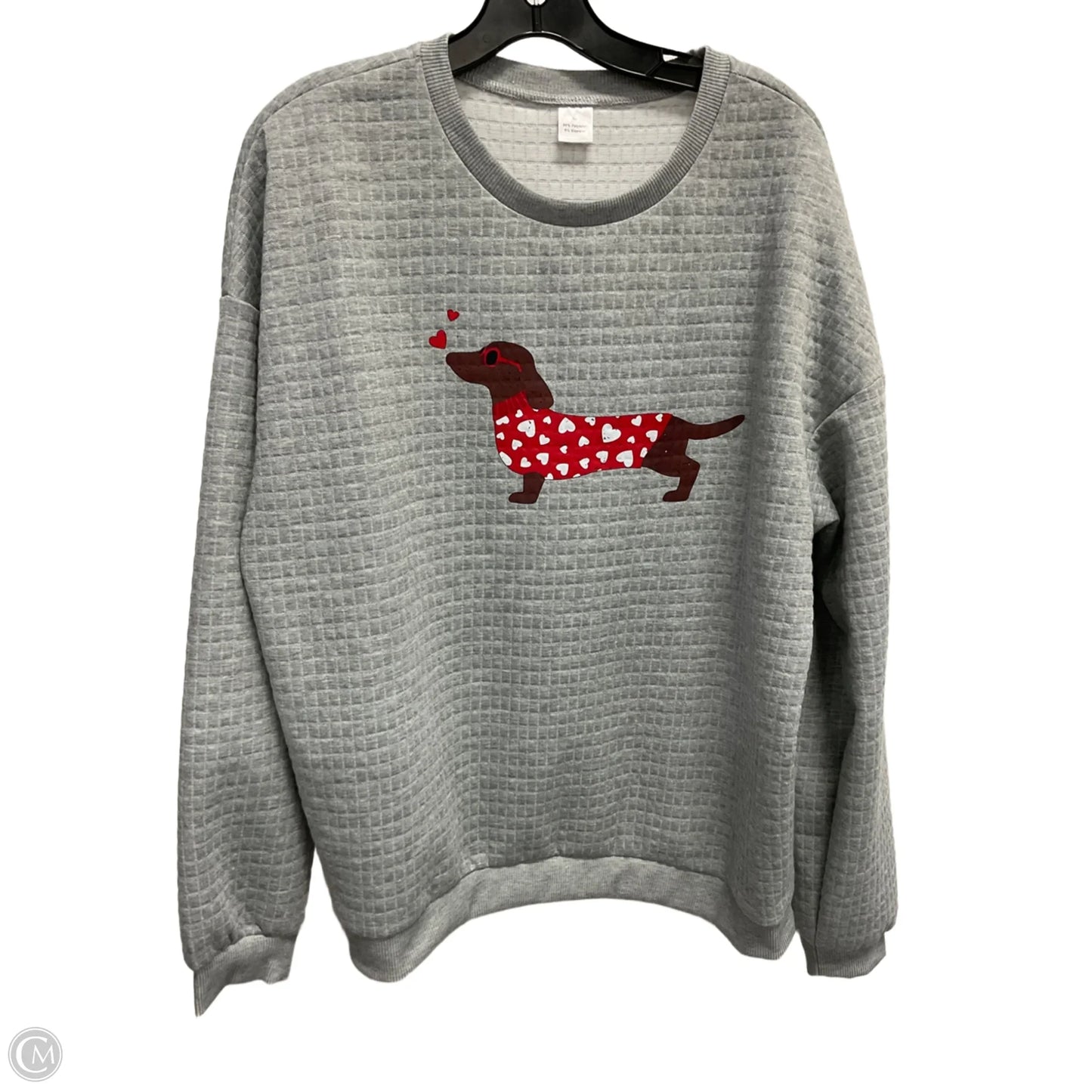 Sweatshirt Crewneck By Clothes Mentor In Grey & Red, Size: Xl