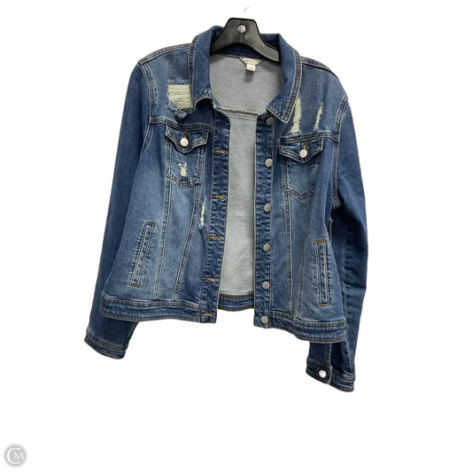 Jacket Denim By Cato In Blue, Size: L