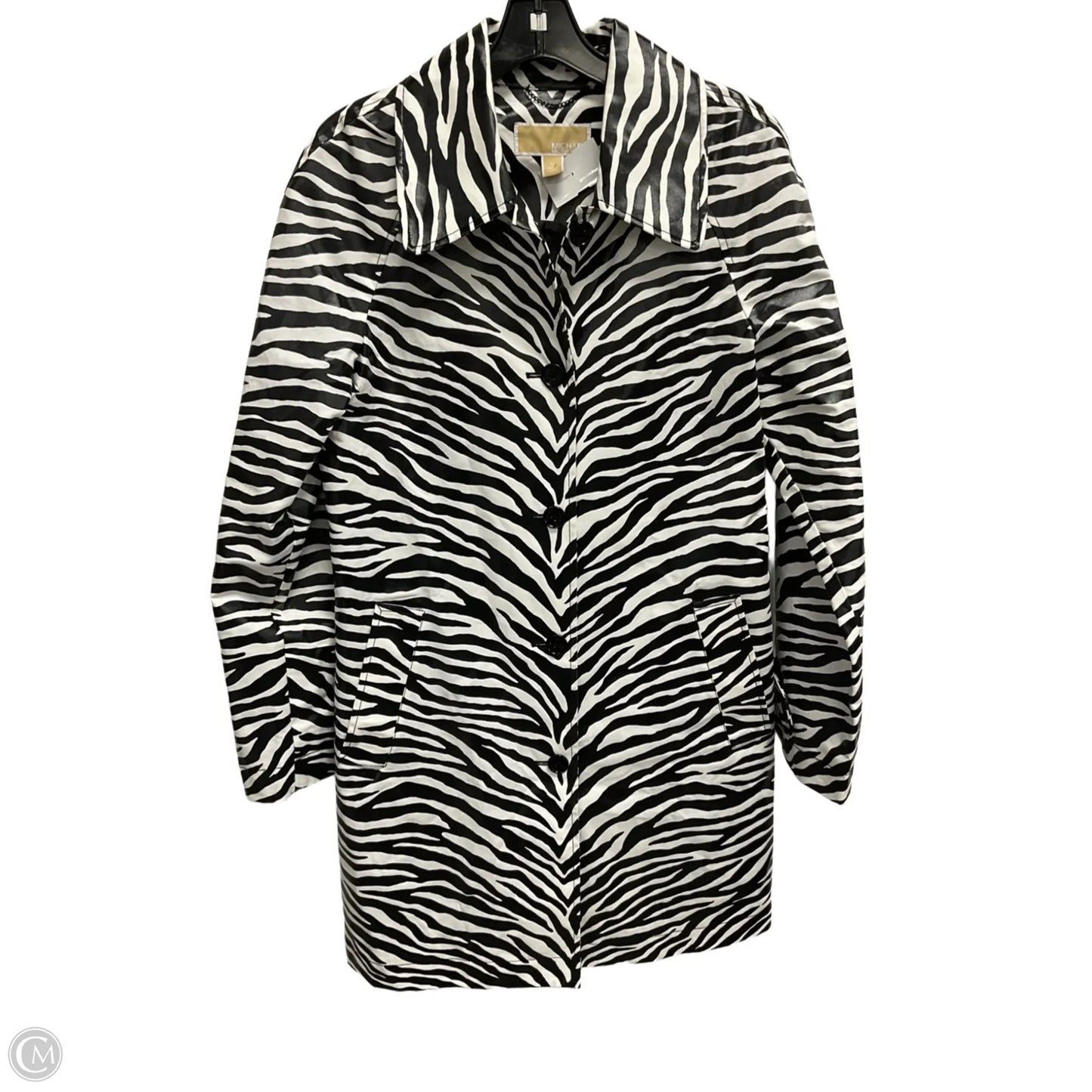 Coat Raincoat By Michael By Michael Kors In Zebra Print, Size: M