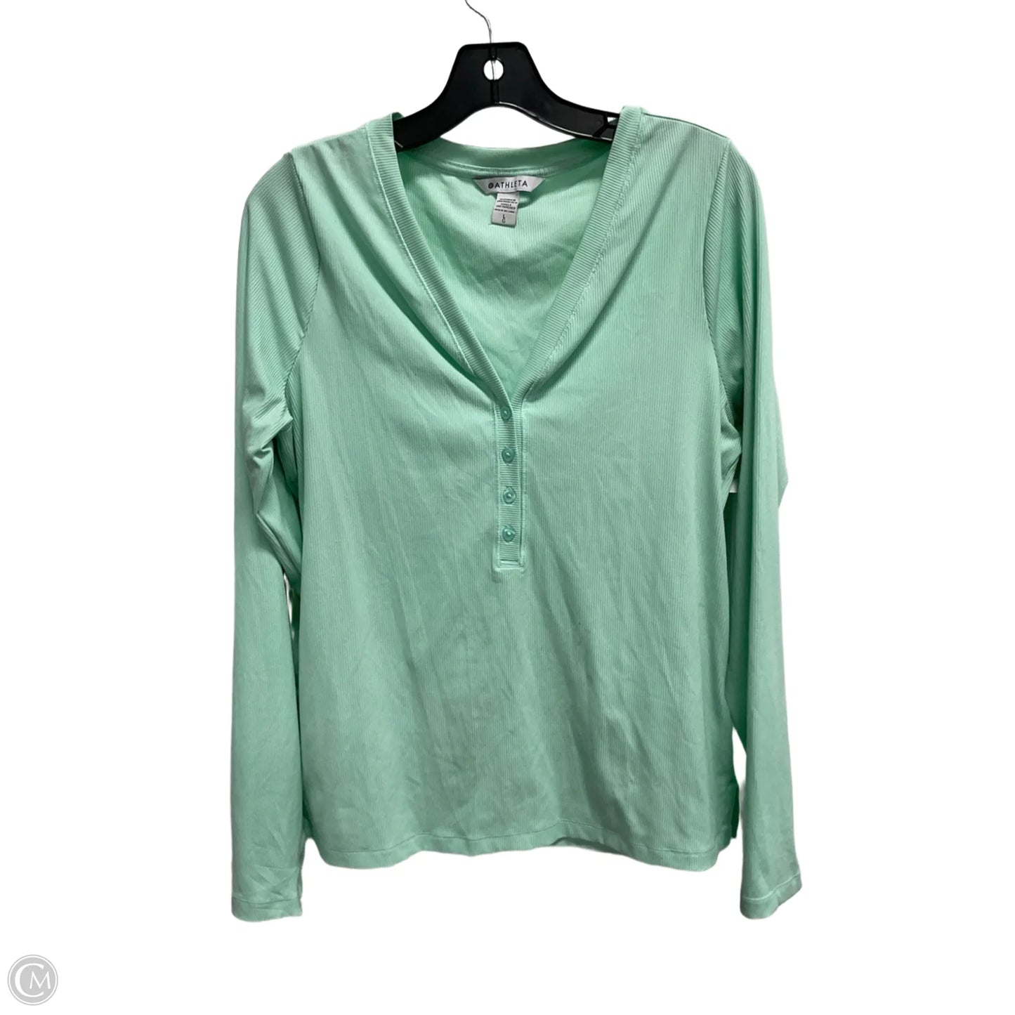 Top Long Sleeve By Athleta In Aqua, Size: L