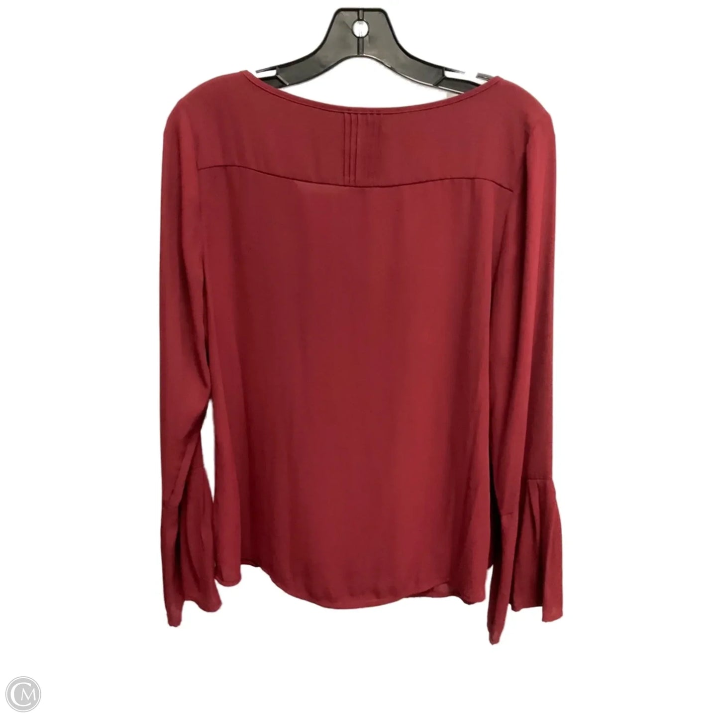 Blouse Long Sleeve By White House Black Market In Maroon, Size: S