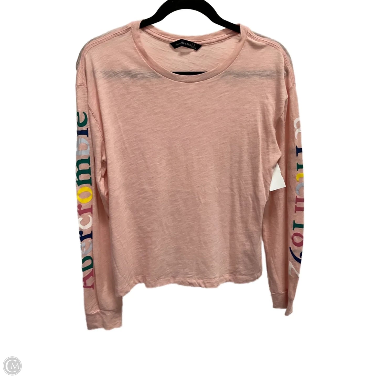 Top Long Sleeve By Abercrombie And Fitch In Pink, Size: S