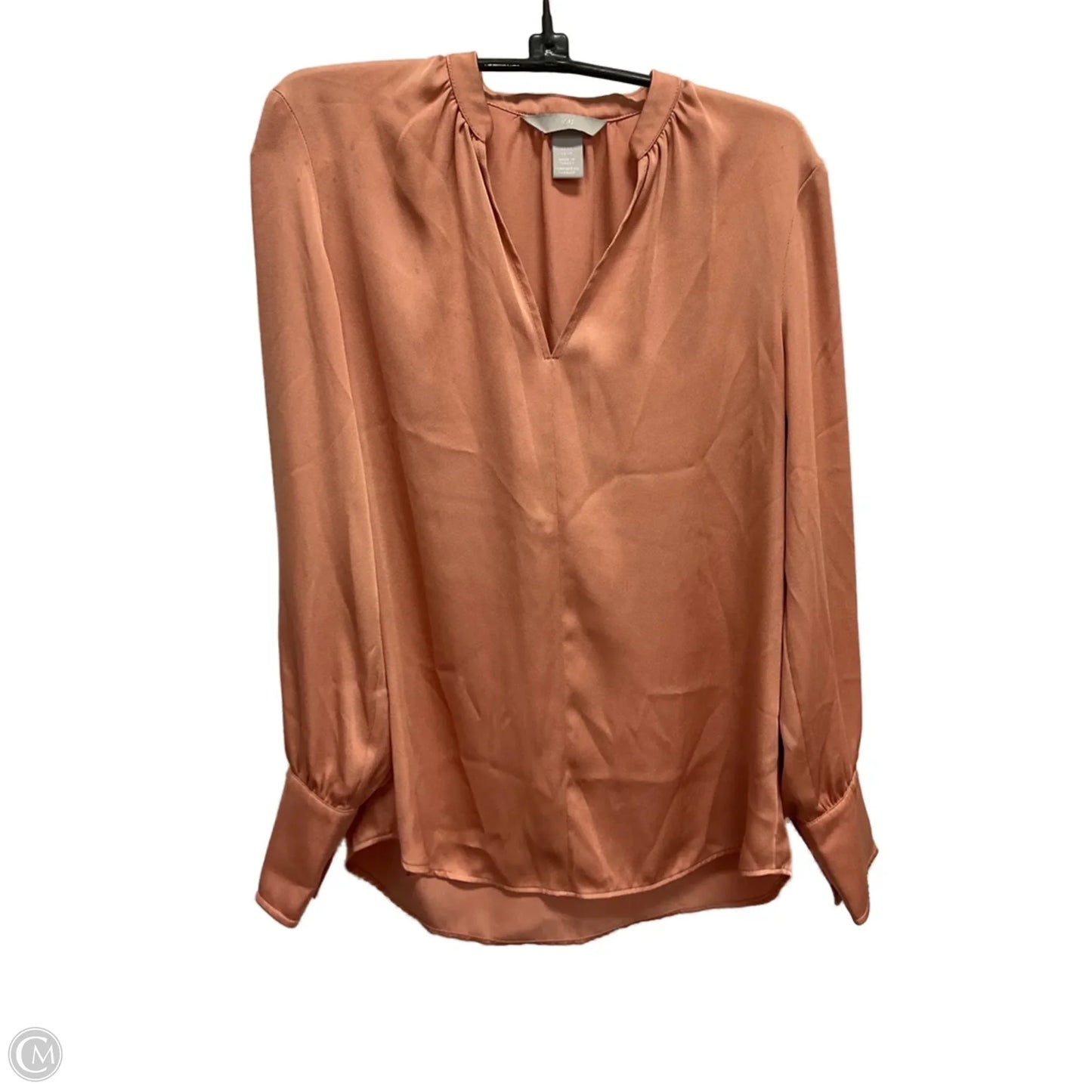 Blouse Long Sleeve By H&m In Rose Gold, Size: Xs