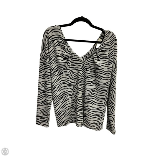 Top Long Sleeve By Maeve In Zebra Print, Size: M