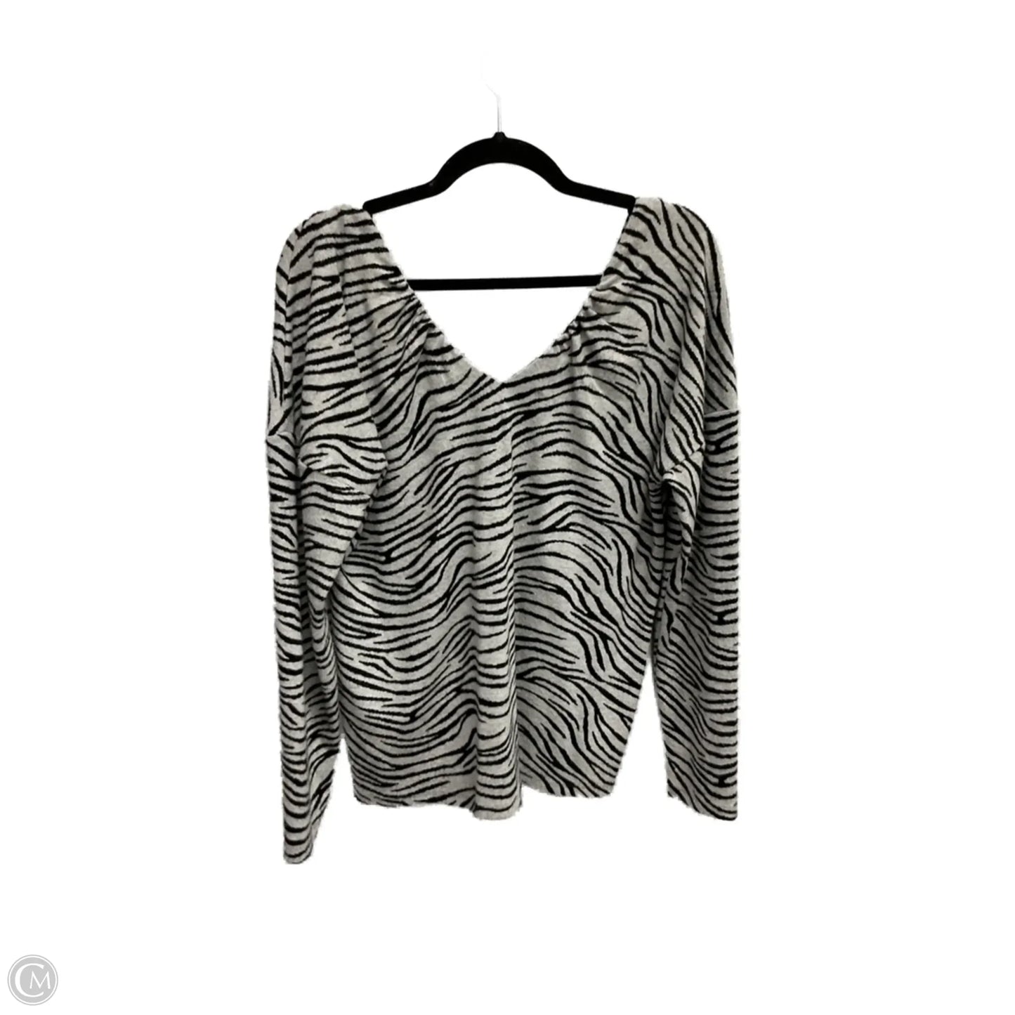 Top Long Sleeve By Maeve In Zebra Print, Size: M