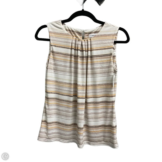 Top Sleeveless By Calvin Klein In Striped Pattern, Size: Mp