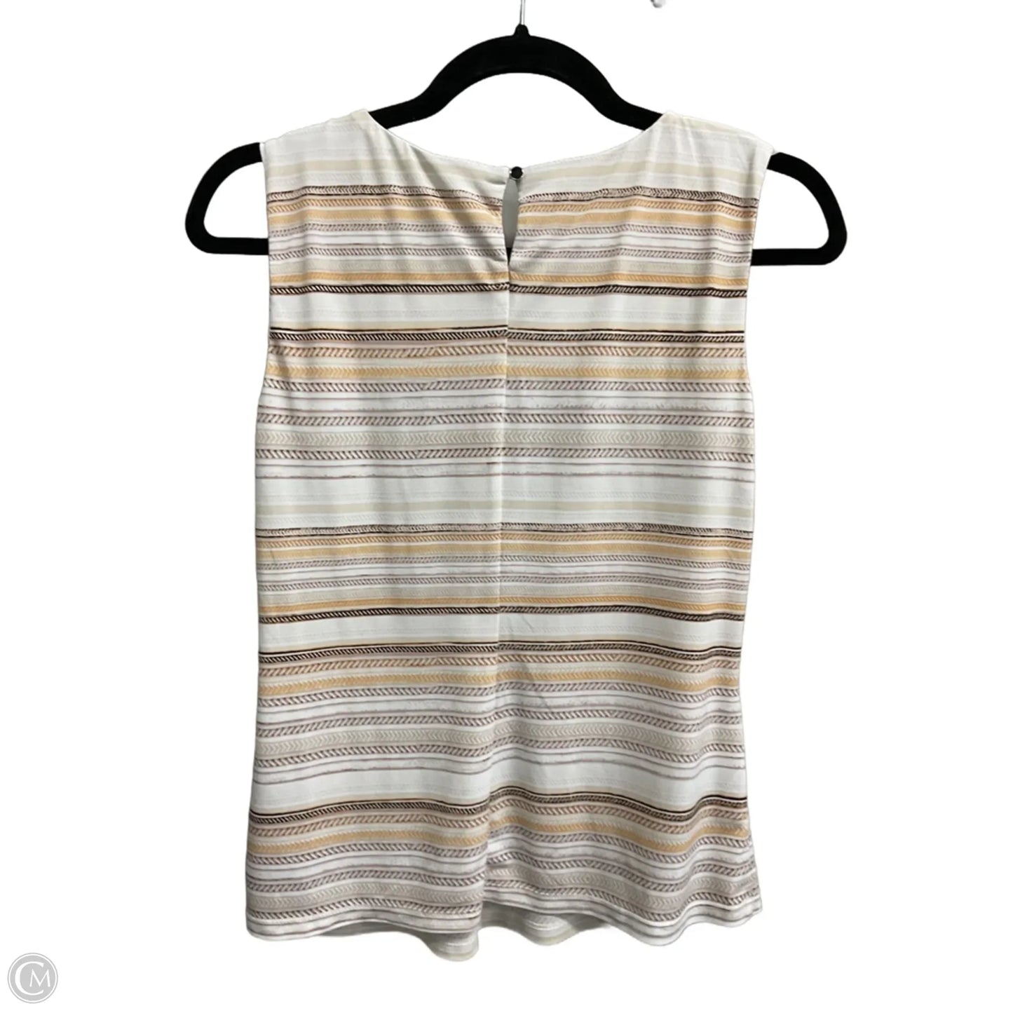 Top Sleeveless By Calvin Klein In Striped Pattern, Size: Mp