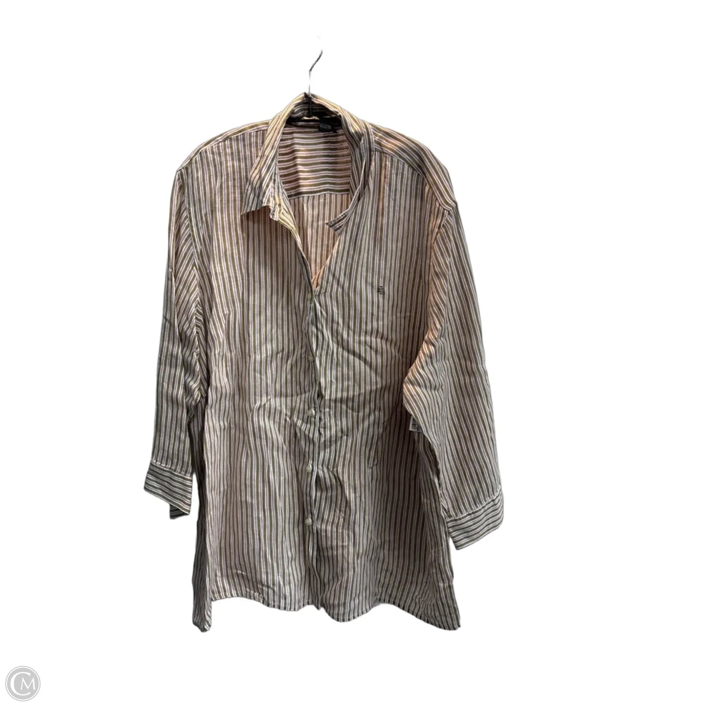 Top Long Sleeve By Lauren By Ralph Lauren In Striped Pattern, Size: 3x