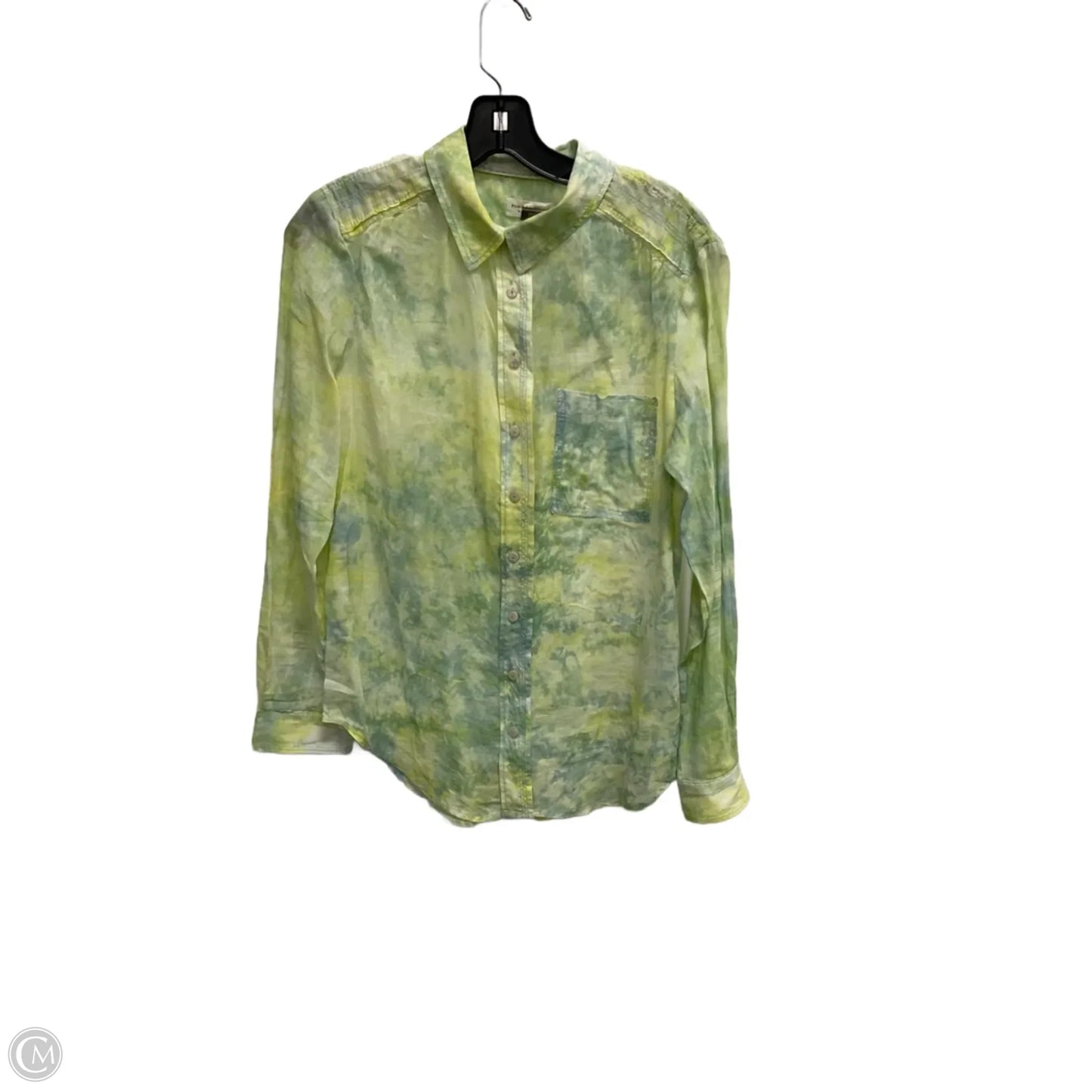 Top Long Sleeve By Pilcro In Green, Size: S