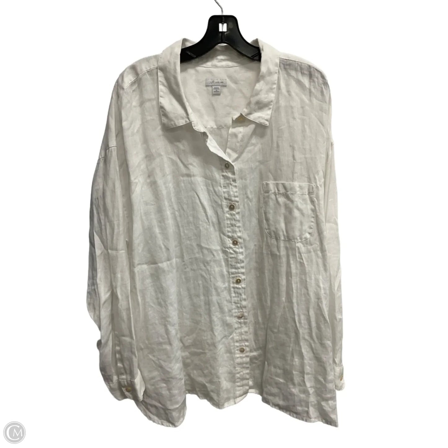 Top Long Sleeve By J. Jill In White, Size: 3x