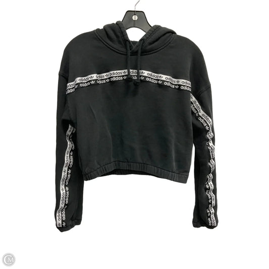Athletic Sweatshirt Hoodie By Adidas In Black, Size: M