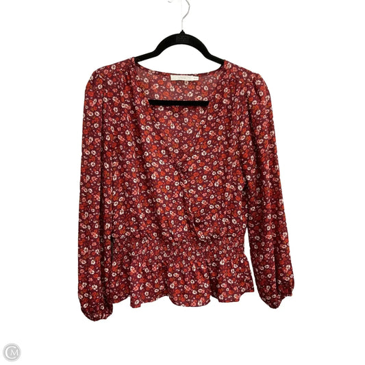 Blouse Long Sleeve By Lush In Floral Print, Size: M