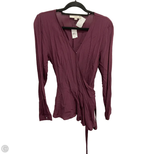Top Long Sleeve By Loft In Purple, Size: M