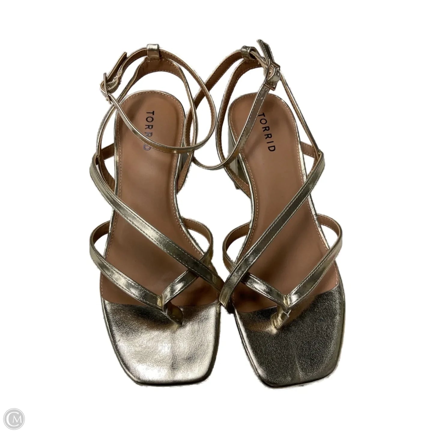 Sandals Heels Block By Torrid In Gold, Size: 10