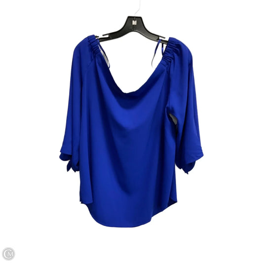 Blouse 3/4 Sleeve By Chicos In Blue, Size: Xl