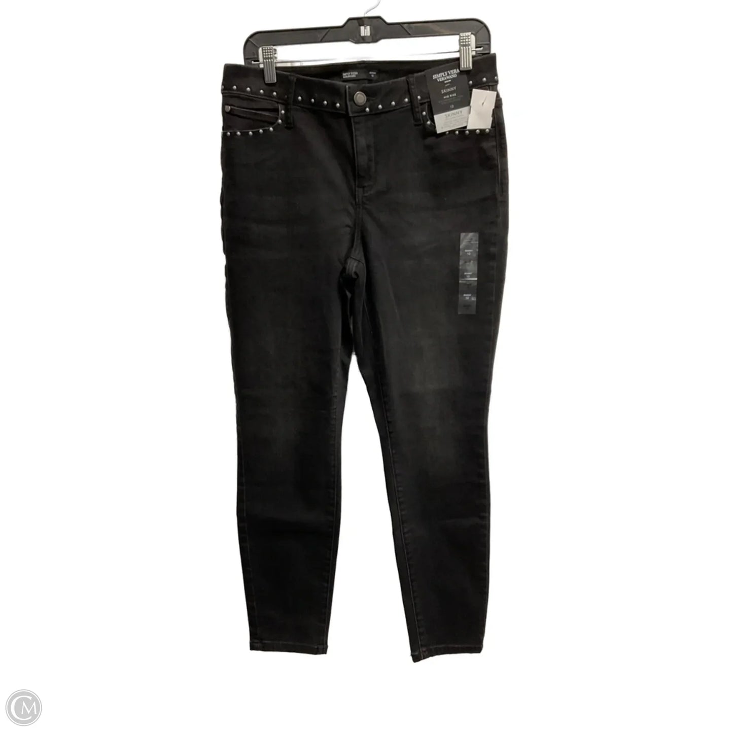 Jeans Skinny By Simply Vera In Black, Size: 12