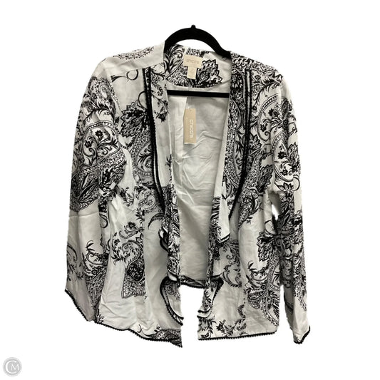 Blazer By Chicos In Black & White, Size: L