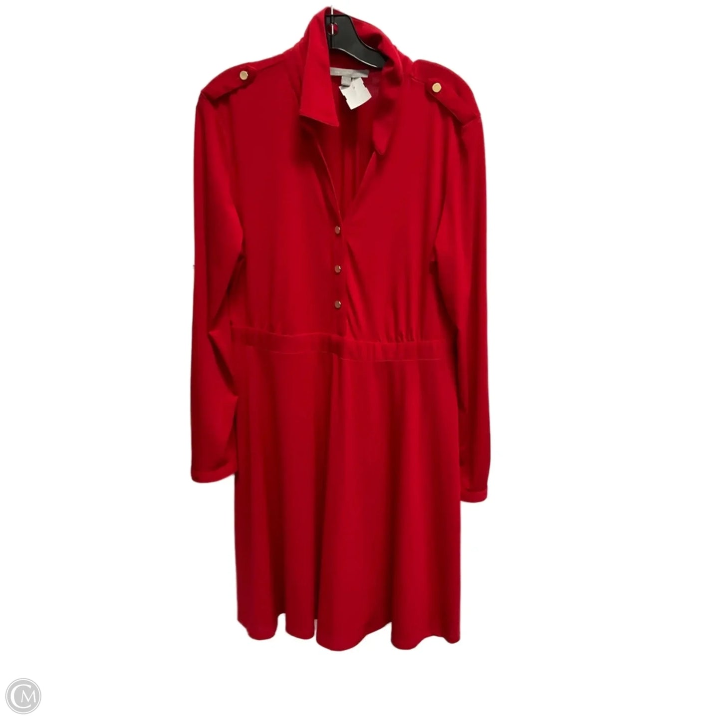 Dress Casual Midi By Ny Collection In Red, Size: L