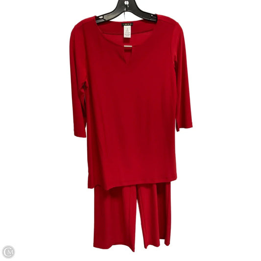 Pants Set 2pc By Iman Hsn In Red, Size: S