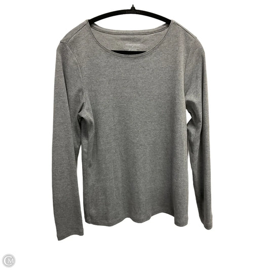 Top Long Sleeve Basic By Christopher And Banks In Grey, Size: S