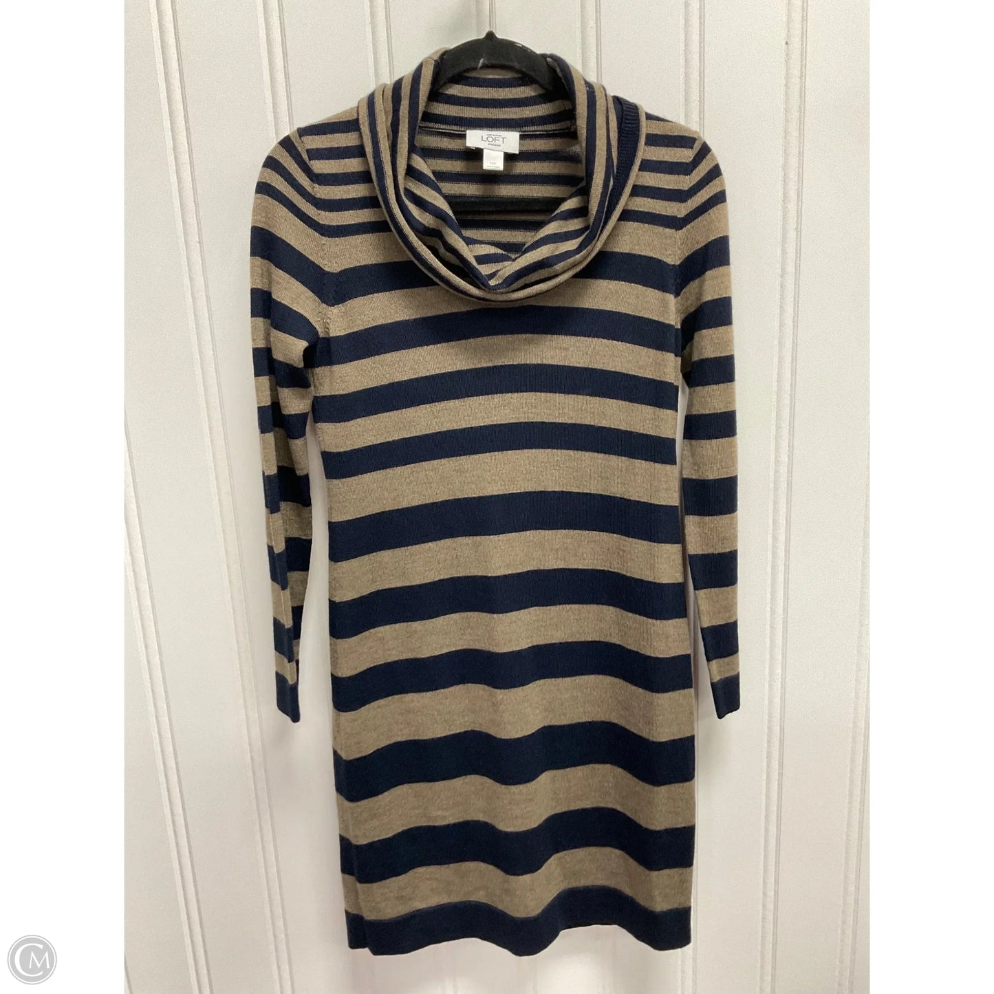 Dress Sweater By Loft In Striped Pattern, Size: Mp