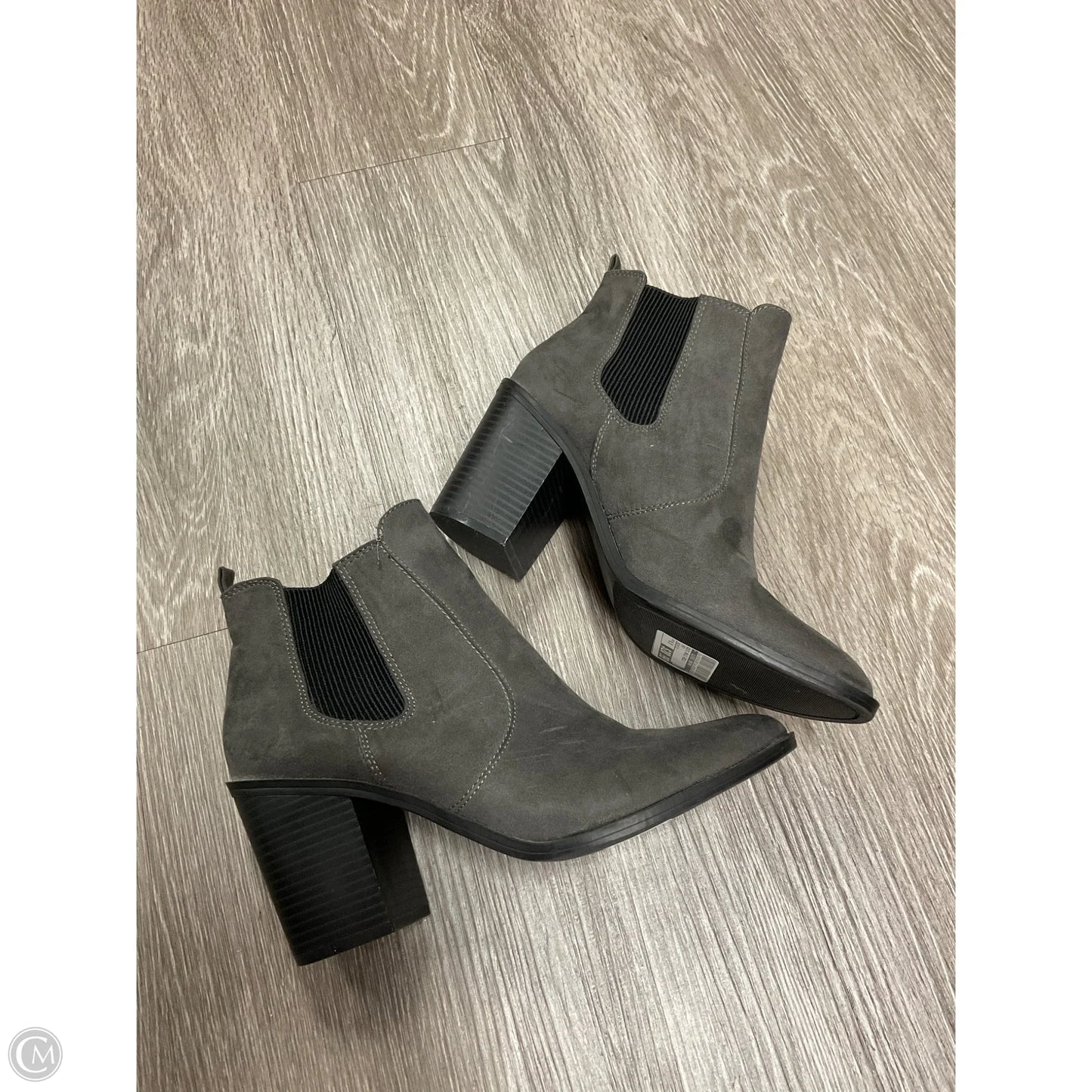 Boots Ankle Heels By Clothes Mentor In Grey, Size: 8.5