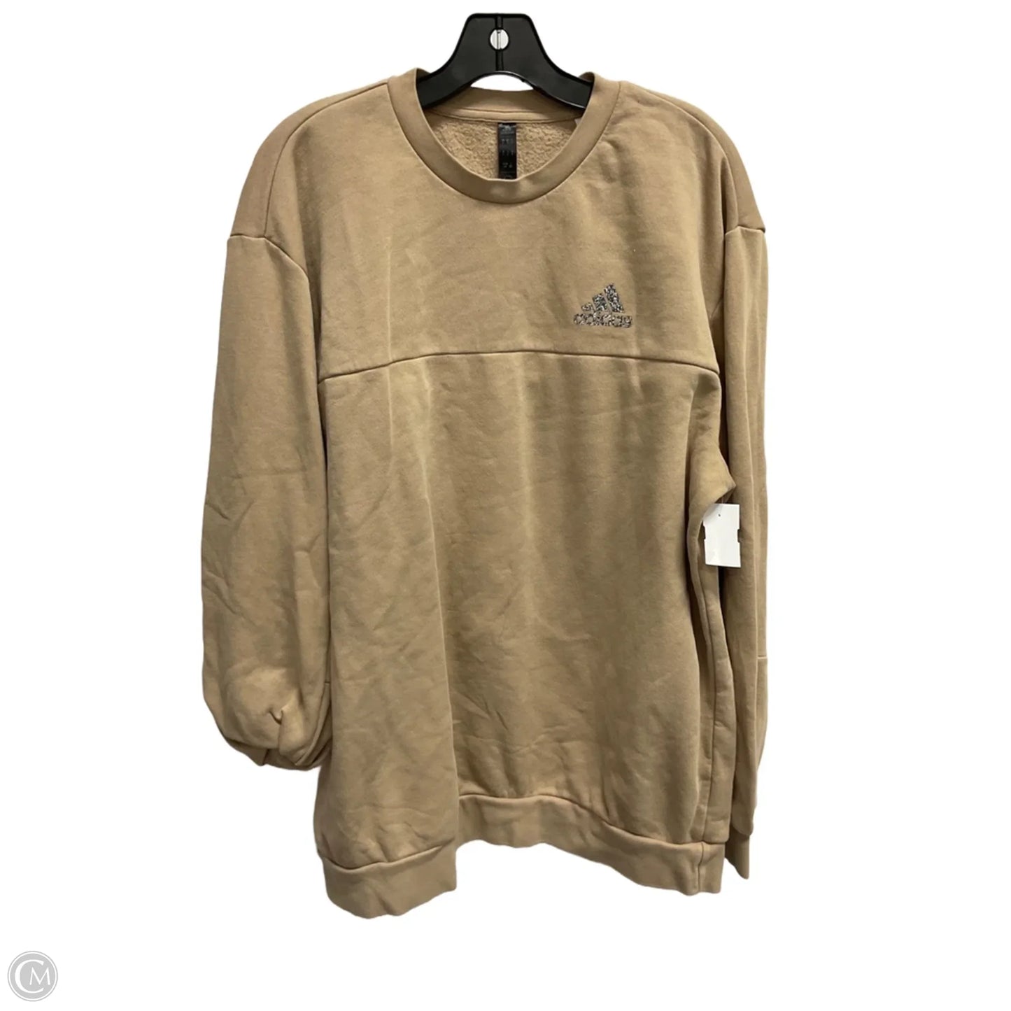 Sweatshirt Crewneck By Adidas In Tan, Size: L