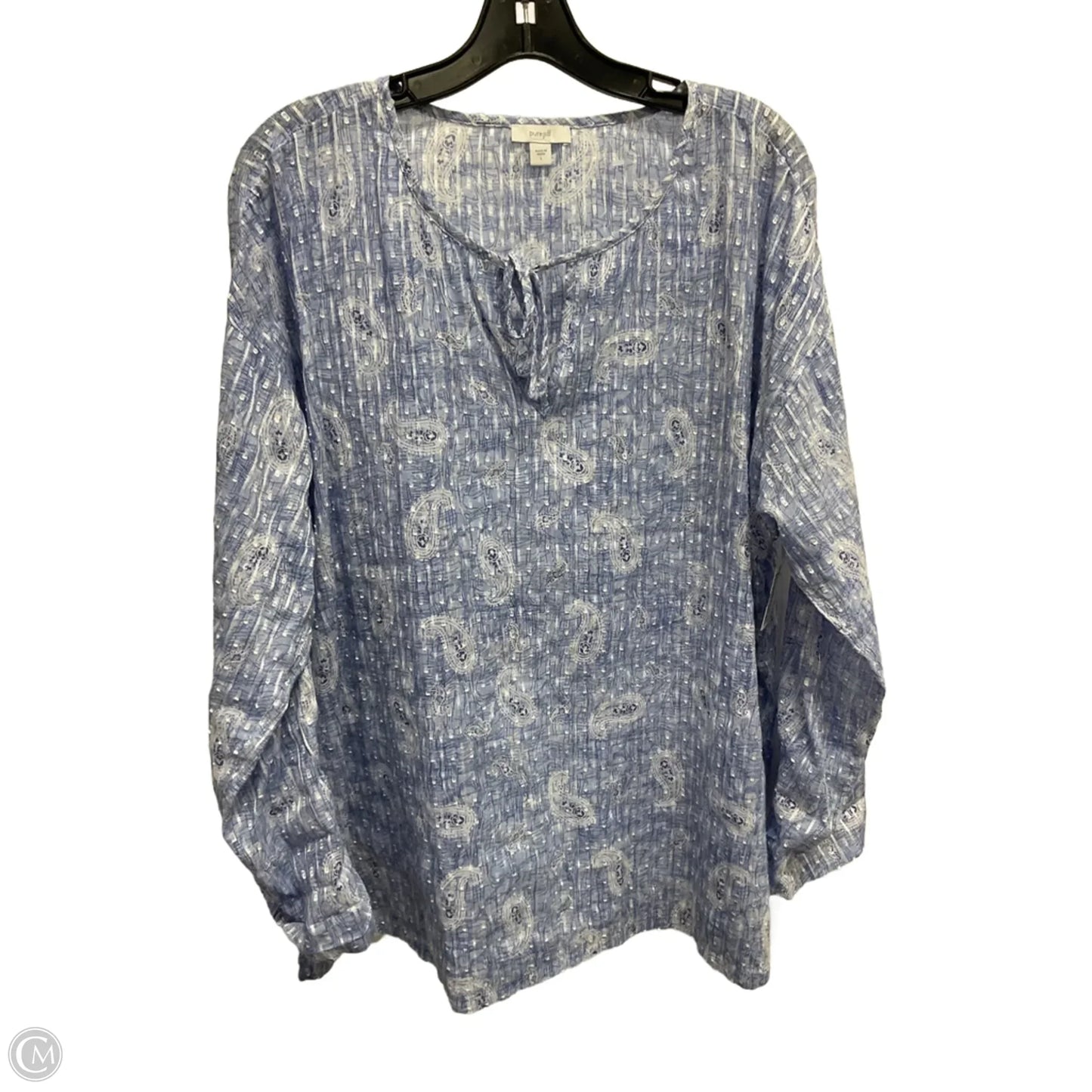 Top Long Sleeve By Pure Jill In Blue, Size: L