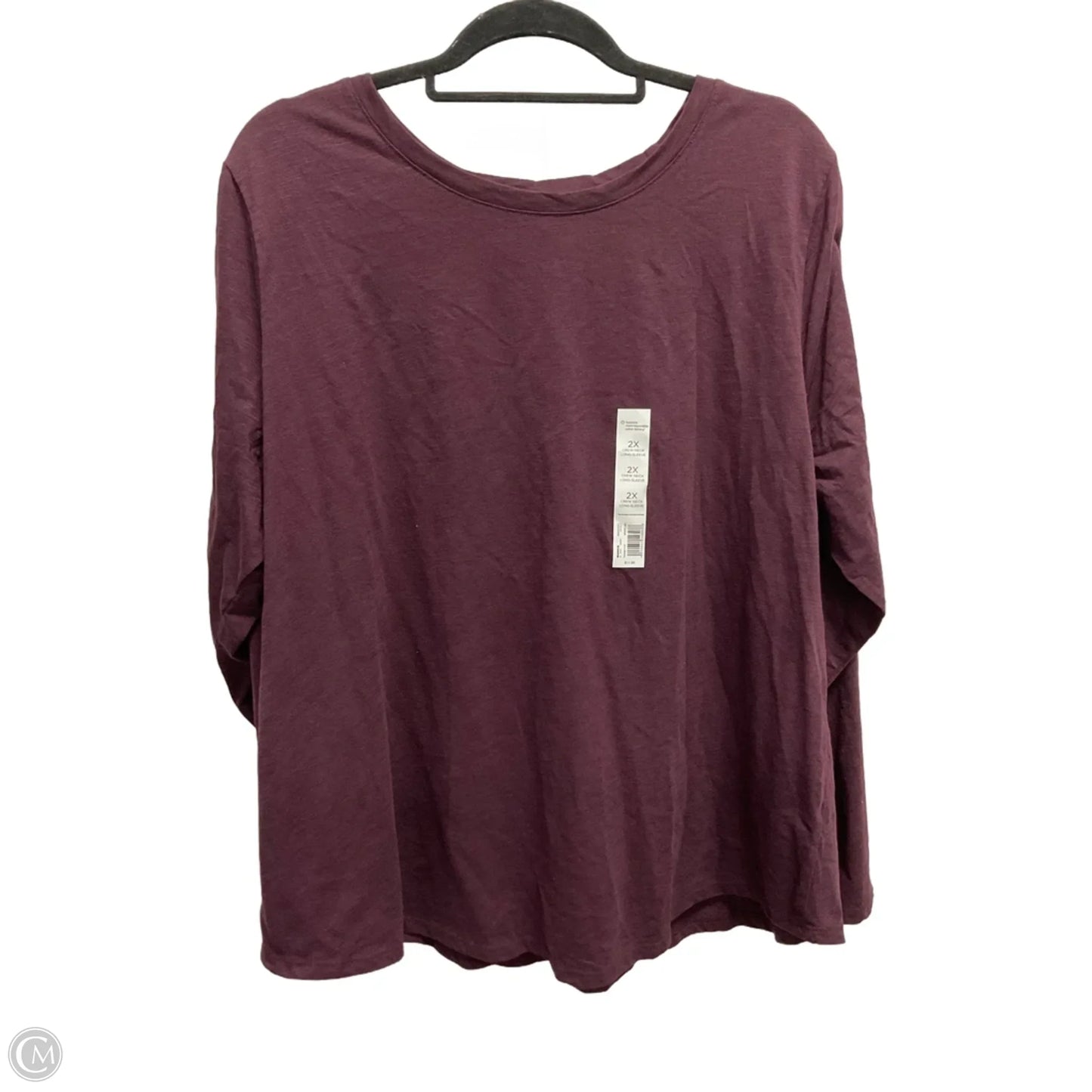 Top Long Sleeve Basic By Sonoma In Purple, Size: 2x