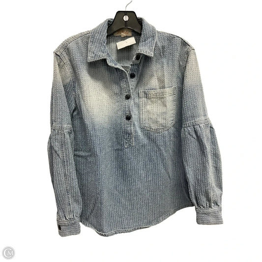 Sweatshirt Collar By Listicle In Blue Denim, Size: M