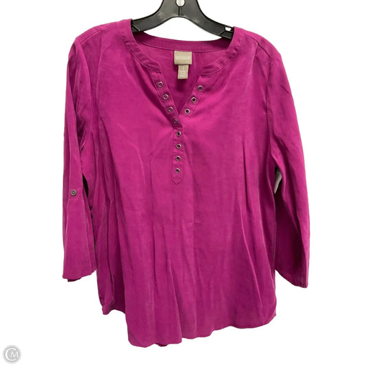 Top Long Sleeve By Chicos In Pink, Size: M