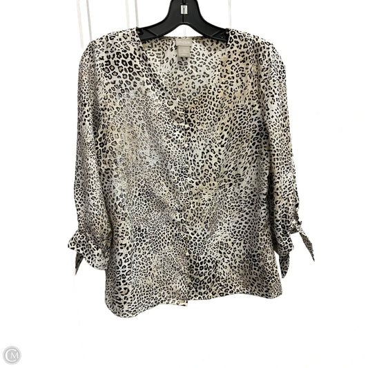 Top Long Sleeve By Chicos In Animal Print, Size: S