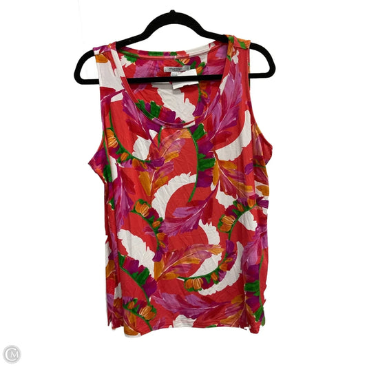 Top Sleeveless By Chicos In Floral Print, Size: L