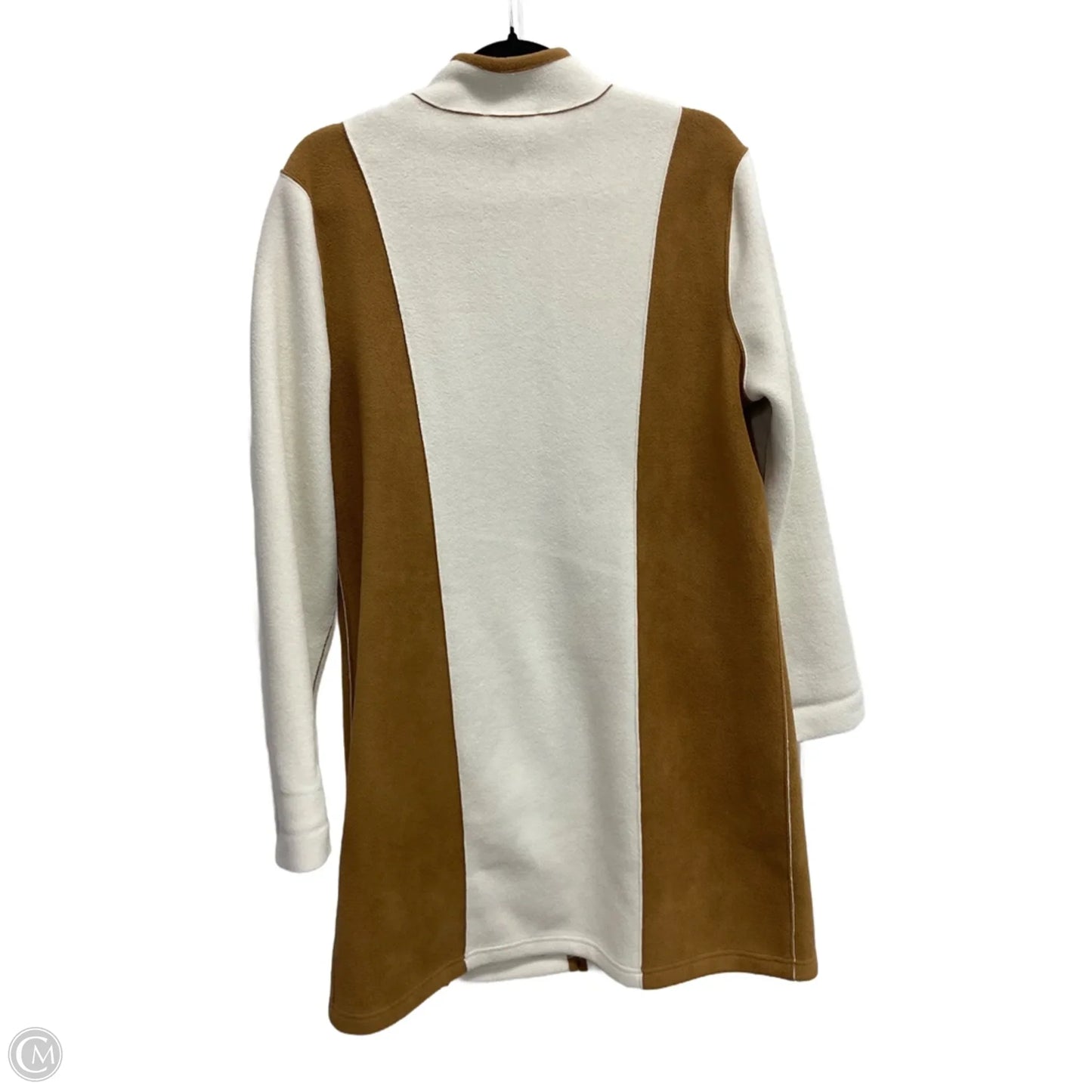 Jacket Fleece By Susan Graver In Brown & White, Size: S