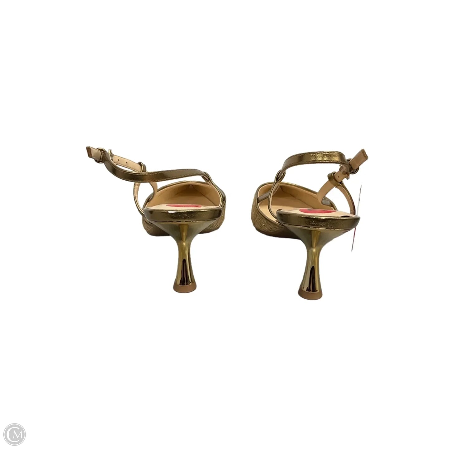 Shoes Heels Kitten By Nine West In Gold, Size: 10