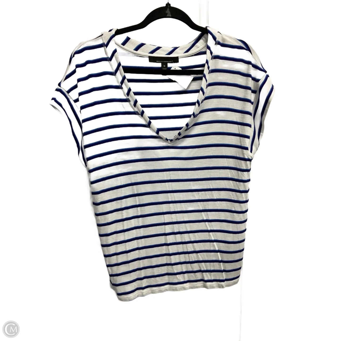 Top Short Sleeve By White House Black Market In Striped Pattern, Size: M