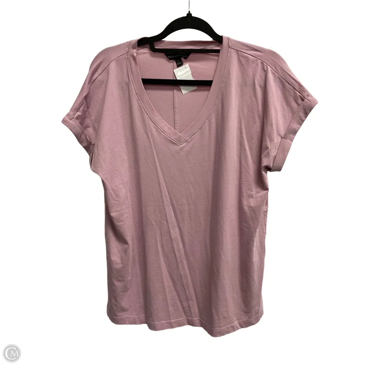 Top Short Sleeve Basic By Banana Republic In Pink, Size: M