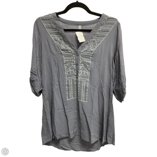 Tunic Long Sleeve By Clothes Mentor In Grey, Size: S