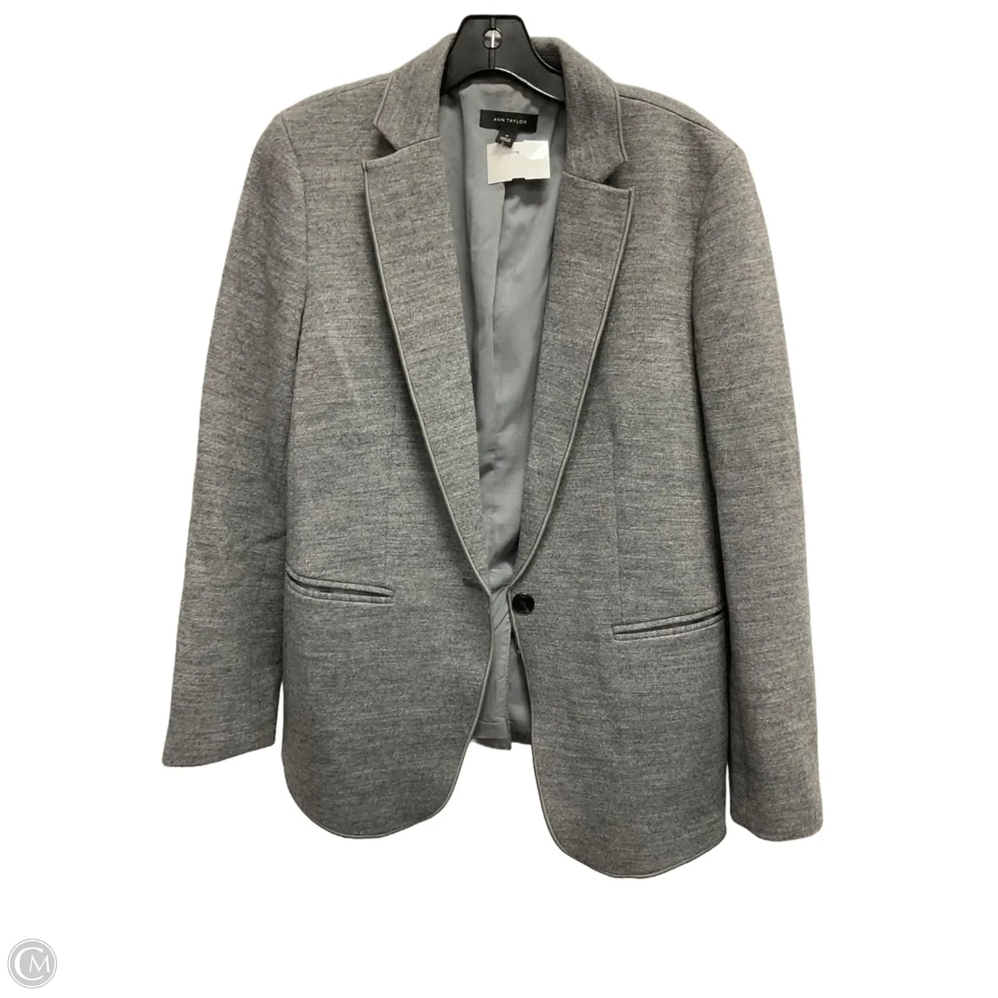 Blazer By Ann Taylor In Grey, Size: L
