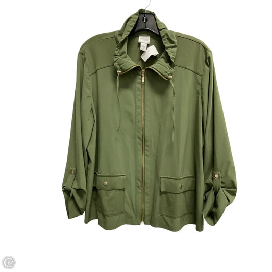 Jacket Utility By Chicos In Green, Size: L