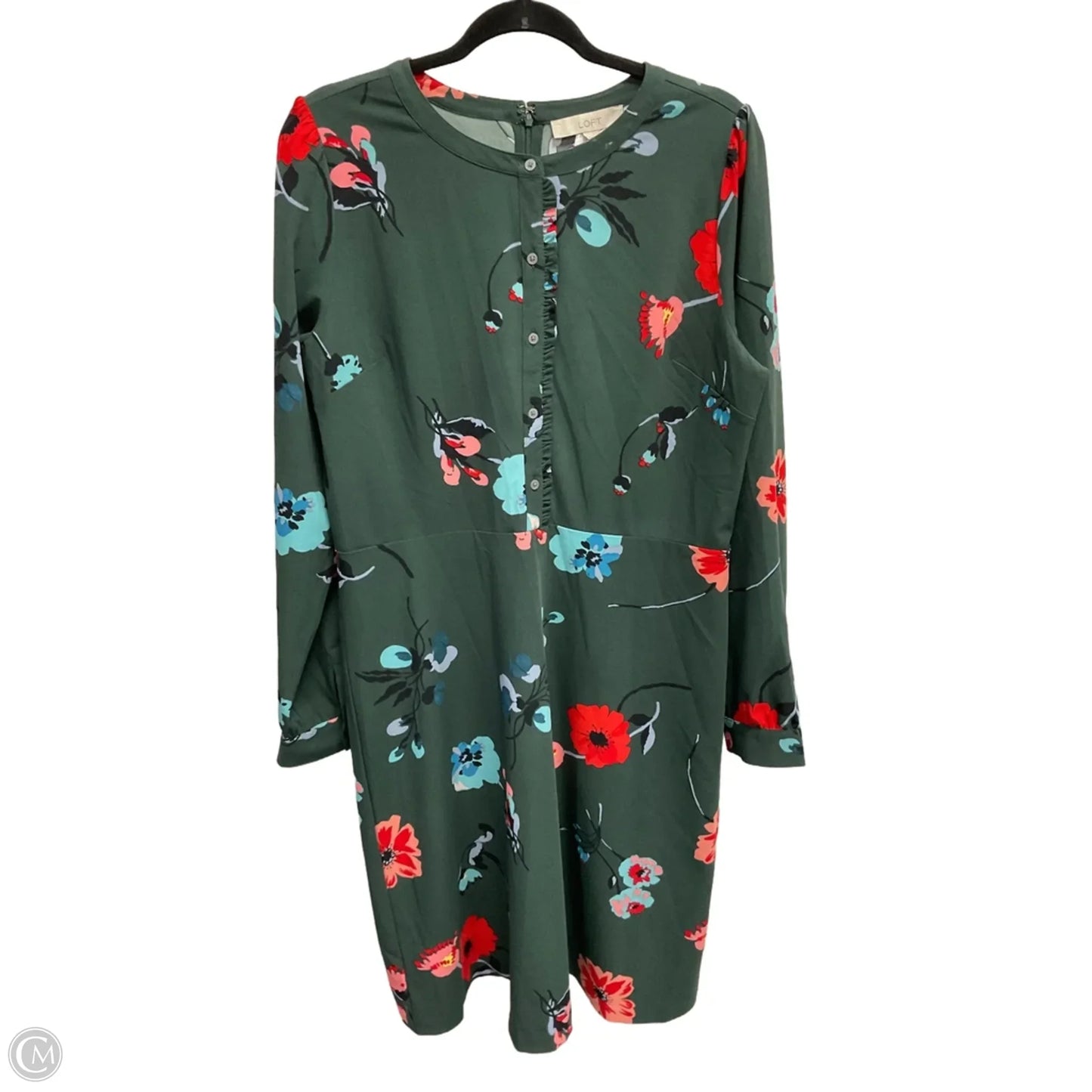 Dress Casual Midi By Loft In Floral Print, Size: L