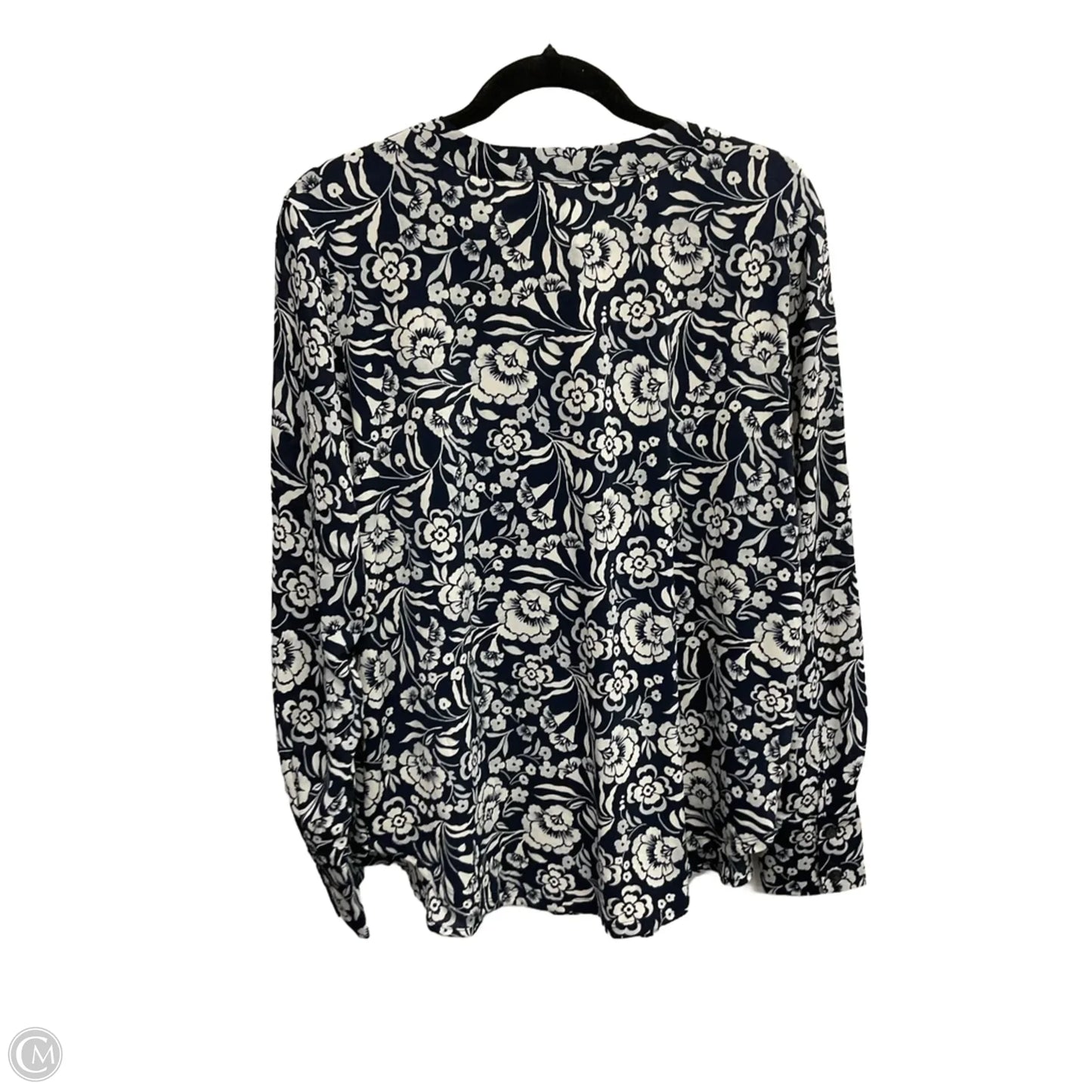 Blouse Long Sleeve By Ann Taylor In Floral Print, Size: L