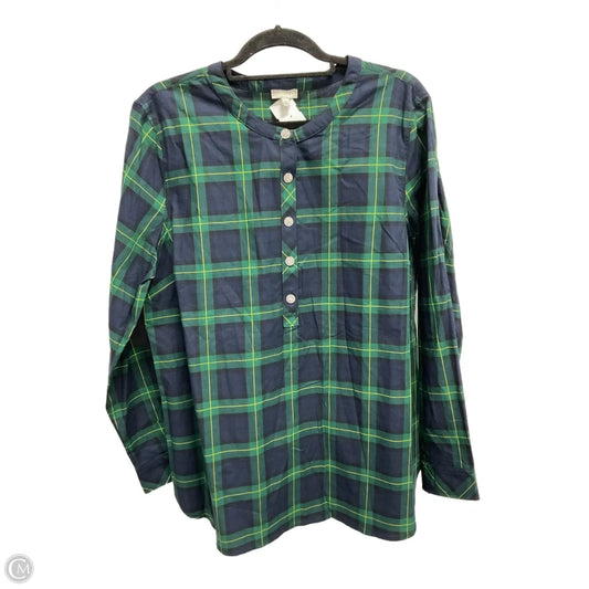 Blouse Long Sleeve By Talbots In Blue & Green, Size: Xl
