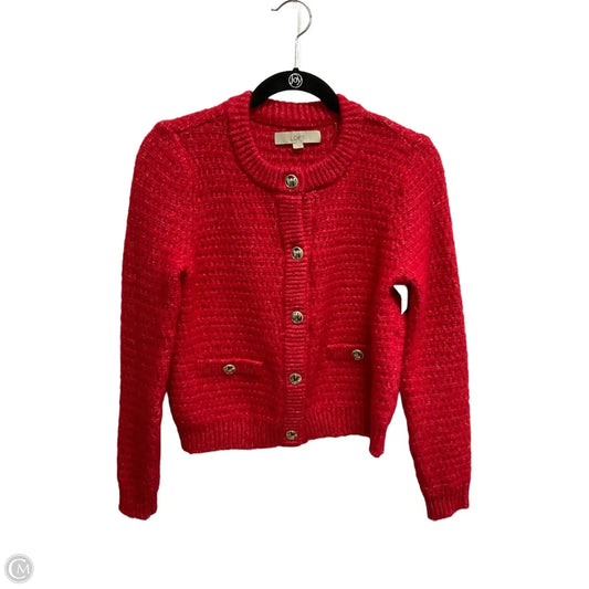 Cardigan By Loft In Red, Size: M