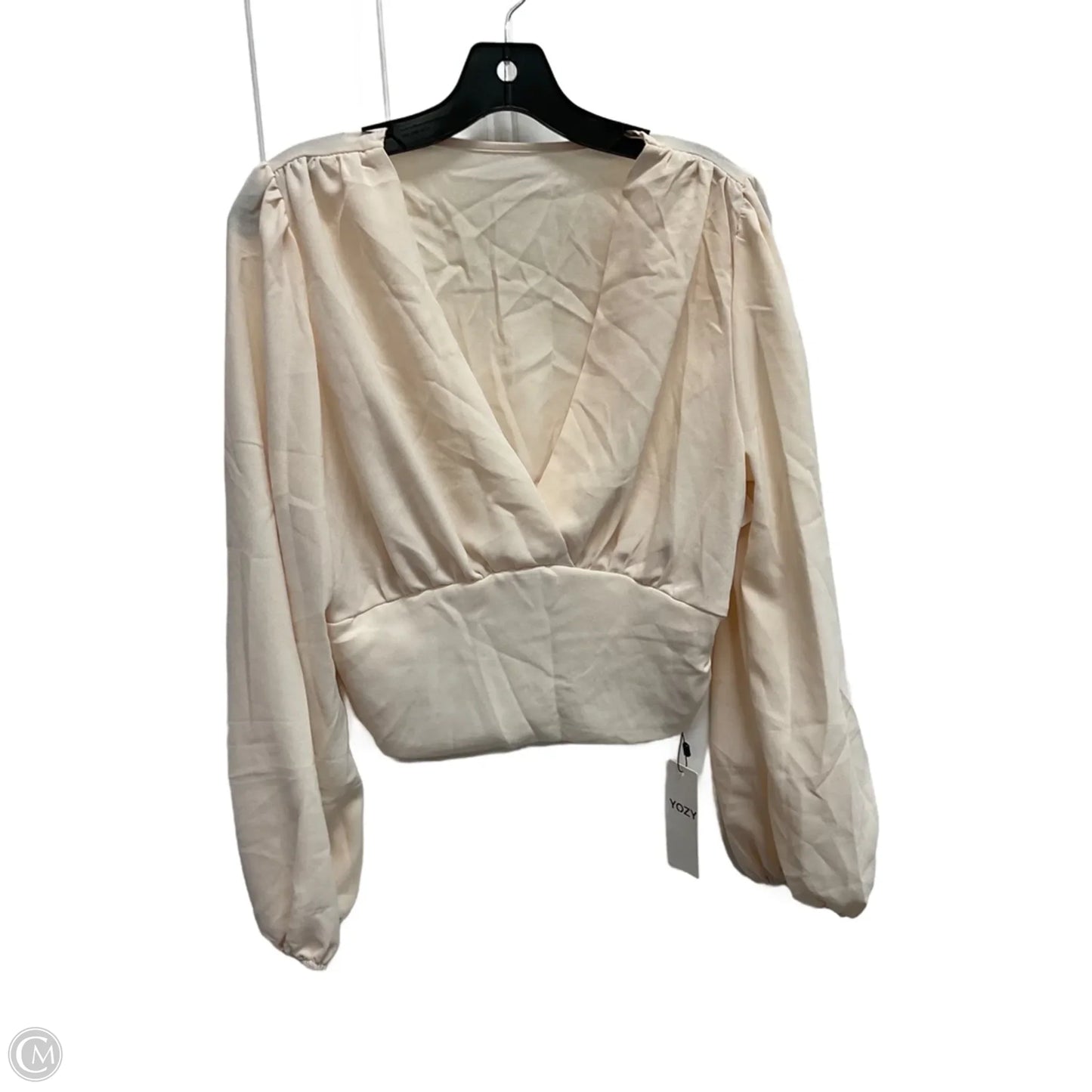Blouse Long Sleeve By Clothes Mentor In Cream, Size: L