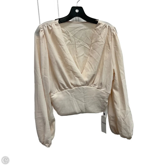 Blouse Long Sleeve By Clothes Mentor In Cream, Size: L